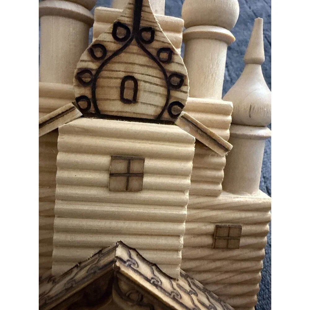 Vintage Soviet Russian Kizhi Wooden Church Model Folk Art Souvenir USSR 10”